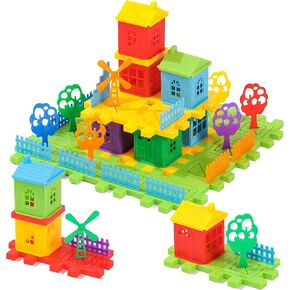Waffle Blocks for Kids- 98 Piece Toddler Building Blocks -Excllent Interlocking Toys - Brightly Colored Toy Building Sets,House Toys and Games,Large Building Sets for Kids of All Ages