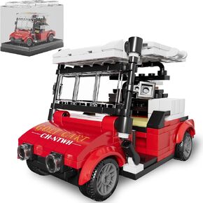 Golf Cart Toy Building Block Set for Adults Compatiable with Lego Golf Toys - Blue + Red
