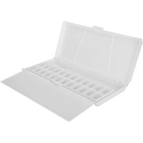 Watercolor Palette Empty Empty Watercolor Palette, Travel Portable Folding Palette Box with 24 Wells Watercolor Painting Mix Tray for Acrylic & Oil Paint