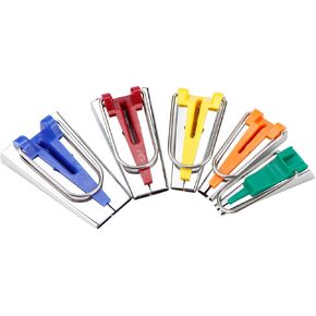 upiqng 5pcs تحيز الشريط صانع النسيج الشريط صانع الحافة غلاف خياطة خياطة اللحف التحيز صانع صانع DIY الأداة ، 6 مم/9mm/12mm/18mm/25mm