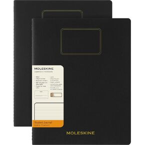 مجلات طالب Moleskine Cahier (مجموعة من 2) ، غطاء ناعم ، محكم ، XXL (8.5 "× 11") ، أسود