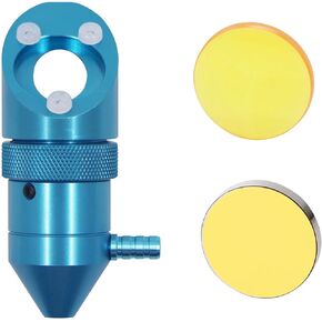 رأس ليزر Fonland K40 CO2 مع مساعدة الهواء لآلة نقش نقش K40 ليزر ، عدسة DIA 12/18MM FL50.8MM و DIA 16MM FL25.4 مم مرآة 20 ملم