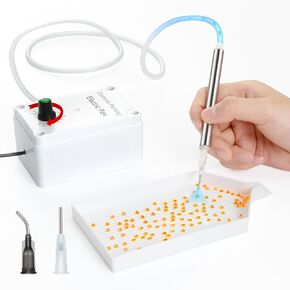 Electric Diamond Painting Pen with 0-100% Adjustable Vacuum Suction, Dual-Shape Anti-Scratch Heads & Library-Quiet Design for Diamond Art (White)
