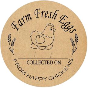 500 pcs kraft farm eggs تم وضعها على ملصقات 2 بوصة البيض المزرعة جمعت ملصقات التاريخ