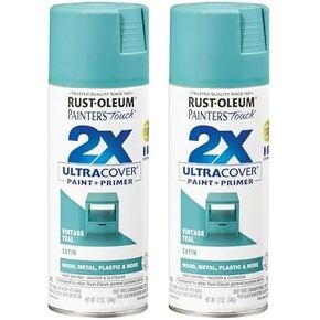 Rust-Oleum 316292 Painter's Touch 2x Ultra Cover Pray Paint ، 12 OZ ، TATIN VINTAGE TEAL (حزمة 2)