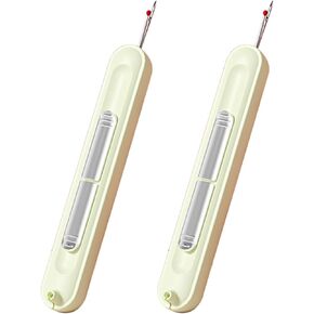 2 in 1 Needle Threader Seam Ripper，2pcs Upgraded Plug-in Needle Threader，Stretchable Easy Needle Threading Tool for Hand Sewing Supplies (Green)