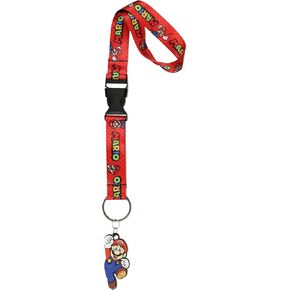 Super Mario Bros Mario Wrist Strap Lanyard للمفاتيح والمحافظ | سلسلة مفاتيح حزام حبل حبل اليد والمعصم للرجال نساء