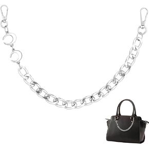Moon Purse Chain Handbag Straps, Silver Metal Shoulder Crossbody Bags Short Handle Replacement Charm Accessories for Women - 1PCS