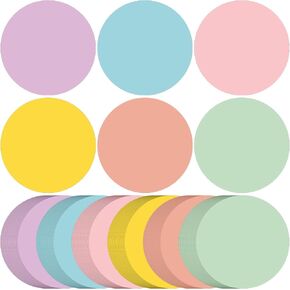 Yaomiao 360 PCS Pastel Round Cetouts Paper for Bulletin Board 3.5 inch Pastel Colors على شكل ورقة ممولة من الورق للعودة إلى المدرسة DIY Craft Project
