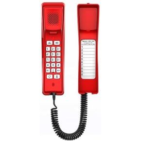 Fanvil - هاتف الفندق ، خطين SIP ، مفاتيح الاتصال 10SIP ، مفتاح واحد قابل للبرمجة ، POE ، Red Case