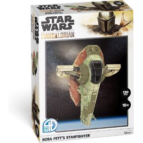 4D Puzzle - Star Wars: The Mandalorian: Boba Fett’s Starfighter - 130 Paper Model Kit للمراهقين والبالغين - تتراوح أعمارهم بين 14+