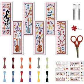 FreeBloss 6 Set Symber Symbol Cross Cross Stitch Kits Diy Cross Cross Stitch Kits ، Stemted Temproidery Starks Cross Cross Stitch Kit للمبتدئين البالغين 22 * ​​8cm