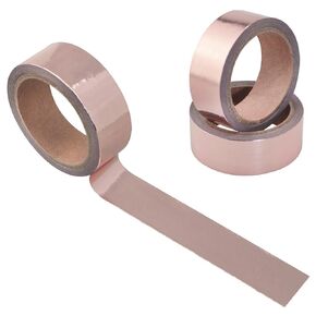 3PCS Hot Stamping Tape Stickers Mylar Rose Gold Decorative DIY Crafts Gift Packaging Decoration 0.6 inch x 16.4 feet Solid Color Handbook Tape DIY Scrapbooking