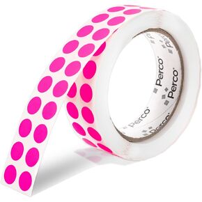 Perco Fluorescent Green 1/2-Inch Round Circle Dot Sticker Labels with Easy Peel Perforation - 3,000 Labels per Roll - Strong Adhesion, Vibrant Colors for Organizing, Crafting & More - Made in USA