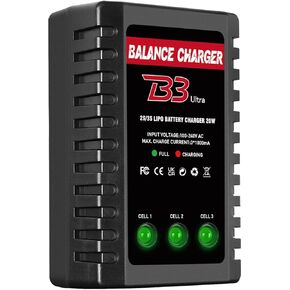 شاحن بطارية Lipo 2S-3S RC Charger AC 7.4-11.1V نسخة ترقية مضغوطة شاحن Lipo Charger RC لبطارية سد XHR