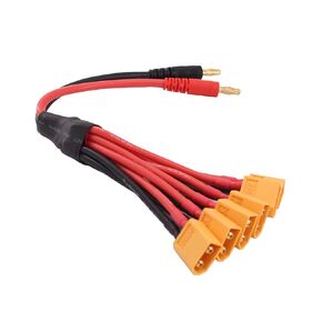 1pc 6X XT60 Connector to 4mm Banana Plug Parallel Adapter Battery Charging Cable 26cm