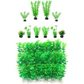 زخارف خزان الأسماك Aquaneat ، حزمة مجموعة خضراء 10 ٪ مع 10pcs 12 "نباتات طويلة