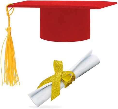 2 Pieces Graduation Cap Cake Topper With Diploma Class of 2025 Graduation Cake Decoration Kit Party Supplies (Black) in Kuwait