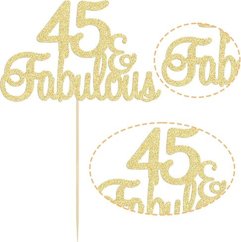 Gyufise Gold Glittery 60 & Fabulous Birthday Cake Topper for 60th Birthday Party Decorations 60 Birthday Cake Decorations Supplies 1 Pack in Kuwait