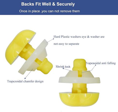 100Pcs Safety Noses and Secure Washers - Thalinfayi 14 * 15mm Love Shaped Safety Nose Crochet Craft Eyes Noses for DIY Making or Replace of Amigurumi, Crafts, Crochet Doll Supplies in Kuwait