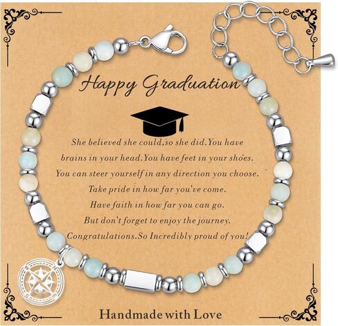Gifts for Teen G-irls, Stocking Stuffers for K-ids, Teens, G-irls, Christmas Gifts for Teens G-irl Gifts Trendy Stuff Beaded Bracelets Gemstone Bracelet for Women with Inspirational Card in Saudi Arabia
