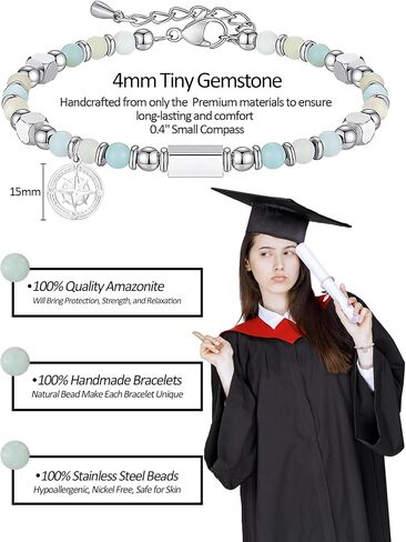 Gifts for Teen G-irls, Stocking Stuffers for K-ids, Teens, G-irls, Christmas Gifts for Teens G-irl Gifts Trendy Stuff Beaded Bracelets Gemstone Bracelet for Women with Inspirational Card in Saudi Arabia