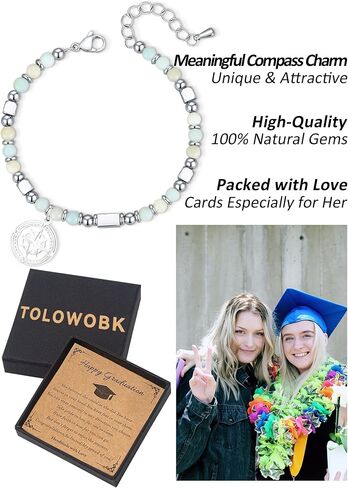 Gifts for Teen G-irls, Stocking Stuffers for K-ids, Teens, G-irls, Christmas Gifts for Teens G-irl Gifts Trendy Stuff Beaded Bracelets Gemstone Bracelet for Women with Inspirational Card in Saudi Arabia