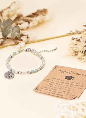 Gifts for Teen G-irls, Stocking Stuffers for K-ids, Teens, G-irls, Christmas Gifts for Teens G-irl Gifts Trendy Stuff Beaded Bracelets Gemstone Bracelet for Women with Inspirational Card in Saudi Arabia