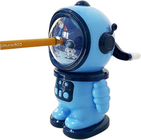 Wenlly Hand Crank Manual Pencil Sharpener, self-Feeding, Blue Astronaut Pencil Cutter for Classroom & officee in Saudi Arabia