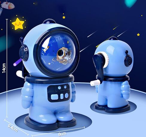 Wenlly Hand Crank Manual Pencil Sharpener, self-Feeding, Blue Astronaut Pencil Cutter for Classroom & officee in Saudi Arabia