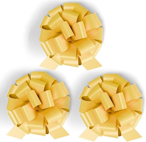 8" Pull String Gift Bows Perfect for Christmas Gifts and Birthday Presents Satin Finish Easy to Assemble Pack of 3 Large Bows (Baby Blue) in Kuwait
