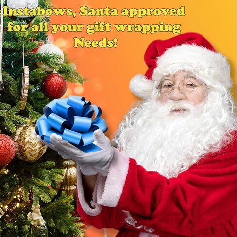 8" Pull String Gift Bows Perfect for Christmas Gifts and Birthday Presents Satin Finish Easy to Assemble Pack of 3 Large Bows (Baby Blue) in Kuwait