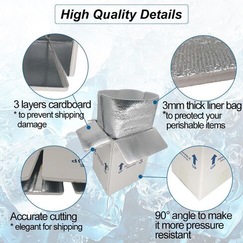 ROTCH Insulated Shipping Boxes with Liners, 4 Pack 7x6x10'', Small Cold Shipping Box Coolers for Perishable Frozen Food, White (T7610-4L-W) in Saudi Arabia