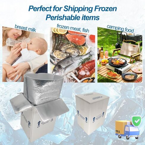 ROTCH Insulated Shipping Boxes with Liners, 4 Pack 7x6x10'', Small Cold Shipping Box Coolers for Perishable Frozen Food, White (T7610-4L-W) in Saudi Arabia