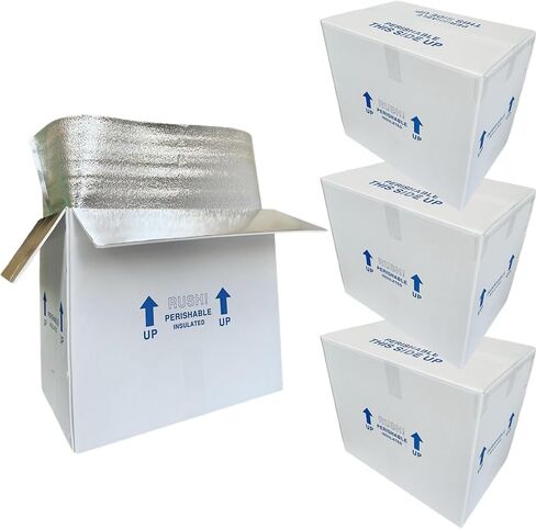ROTCH Insulated Shipping Boxes with Liners, 4 Pack 7x6x10'', Small Cold Shipping Box Coolers for Perishable Frozen Food, White (T7610-4L-W) in Saudi Arabia