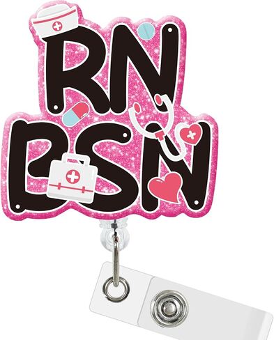 RN BSN بكرات حامل الشارة القابلة للسحب مع مقطع معرف لبطاقة علامة التمريض الممرضة المسجلة ، RN BSN الملحقات لممرضات العمل in Kuwait