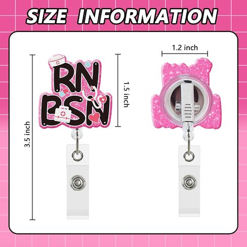 RN BSN بكرات حامل الشارة القابلة للسحب مع مقطع معرف لبطاقة علامة التمريض الممرضة المسجلة ، RN BSN الملحقات لممرضات العمل in Kuwait