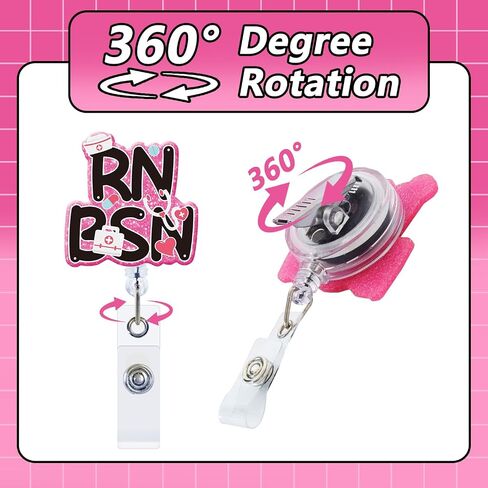 RN BSN بكرات حامل الشارة القابلة للسحب مع مقطع معرف لبطاقة علامة التمريض الممرضة المسجلة ، RN BSN الملحقات لممرضات العمل in Kuwait