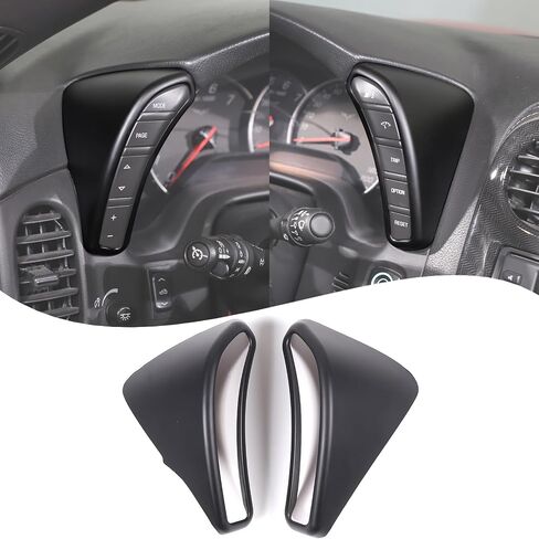 Lcojicep Car Both Sides Dashboard Button Switch Interior Trim Cover Compatible with Chevrolet Corvette C6 2005-2013 ，Side Speedometer Dashboard Multi-Function Button Frame Cover (Carbon Fiber Grain) in Saudi Arabia