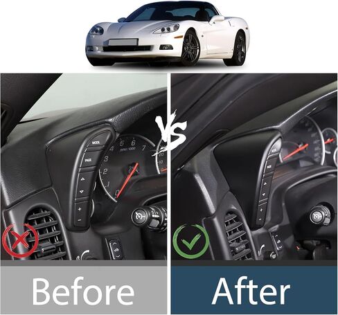Lcojicep Car Both Sides Dashboard Button Switch Interior Trim Cover Compatible with Chevrolet Corvette C6 2005-2013 ，Side Speedometer Dashboard Multi-Function Button Frame Cover (Carbon Fiber Grain) in Saudi Arabia