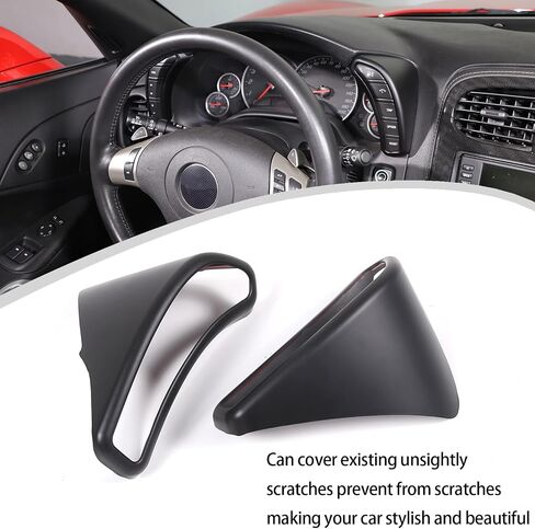 Lcojicep Car Both Sides Dashboard Button Switch Interior Trim Cover Compatible with Chevrolet Corvette C6 2005-2013 ，Side Speedometer Dashboard Multi-Function Button Frame Cover (Carbon Fiber Grain) in Saudi Arabia