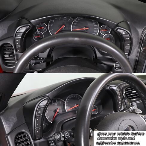 Lcojicep Car Both Sides Dashboard Button Switch Interior Trim Cover Compatible with Chevrolet Corvette C6 2005-2013 ，Side Speedometer Dashboard Multi-Function Button Frame Cover (Carbon Fiber Grain) in Saudi Arabia