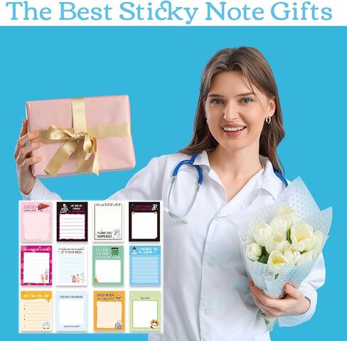 Funny Nurse Sticky Notes Gifts - Lovarywow 12 Pack Funny Nursing Sticky Notes 3x4 Inch Nurse Gifts Everything is Fine Post It Notepads Self-Stick Memo Pad Medical Office Study Supplies 360 Sheets in Saudi Arabia