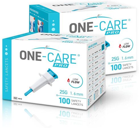 MediVena ONE-CARE PRO Safety Lancets, Top Push Button Activated, 21G x 2.4mm, 100/bx, Sterile, Convenient Sampling in Saudi Arabia