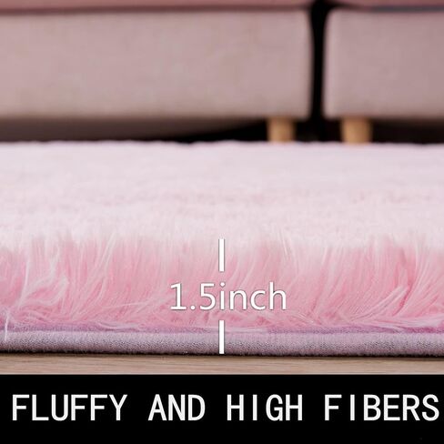 EasyJoy Super Soft Rugs for Living Room, Area Rugs for Bedroom 8x10 Light Gray Fluffy Room Rug, Large Shag Throw Rug for Nursery Kids Room, Cute Mordern Fuzzy Rug for Playroom in Kuwait