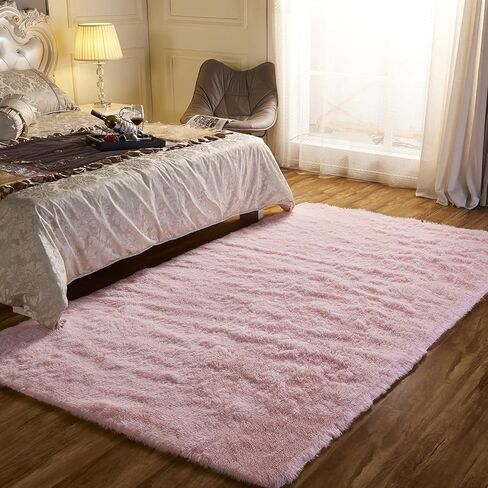 EasyJoy Super Soft Rugs for Living Room, Area Rugs for Bedroom 8x10 Light Gray Fluffy Room Rug, Large Shag Throw Rug for Nursery Kids Room, Cute Mordern Fuzzy Rug for Playroom in Kuwait