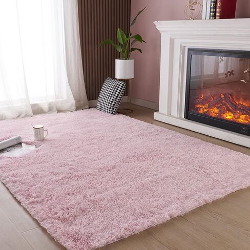 EasyJoy Super Soft Rugs for Living Room, Area Rugs for Bedroom 8x10 Light Gray Fluffy Room Rug, Large Shag Throw Rug for Nursery Kids Room, Cute Mordern Fuzzy Rug for Playroom in Kuwait