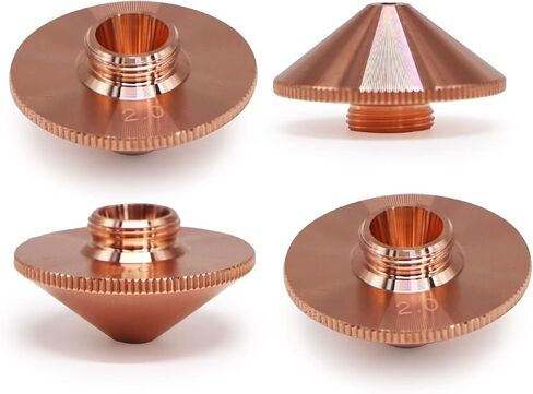 10 Pcs Laser Nozzle Single Layer Dia.28mm H15mm Caliber 2.0mm for WSX HANS Fiber Laser Engraver Cutting Machine Head in Saudi Arabia