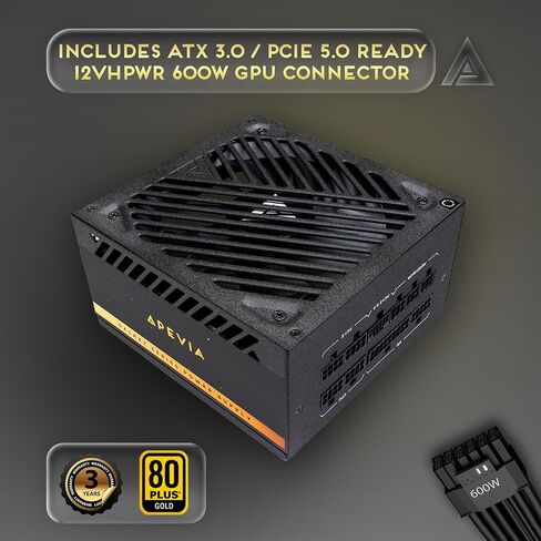 Apevia ATX-GX650W Galaxy 650W 80+ Gold معتمد نشط PFC ATX مصدر طاقة الألعاب الهادئ شبه المعياري in Kuwait