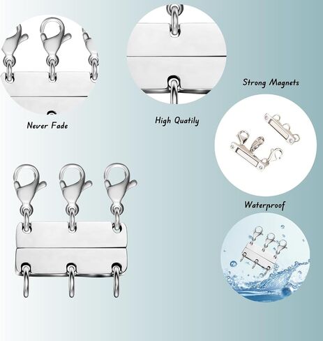 Multi Necklace Layering Clasps and Closures Magnetic Clasps for Jewelry，Gold and Silver Separator for Stackable Necklaces and Chains in Kuwait